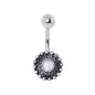 Piercing nombril antique opale blanche