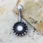 Piercing nombril antique opale blanche