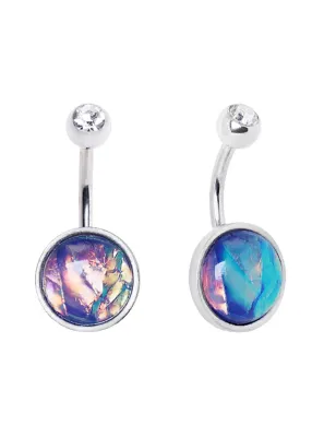 Piercing nombril rainbow opale de synthèse