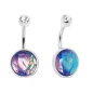 Piercing nombril rainbow opale de synthèse
