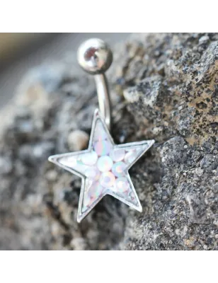 Piercing nombril étoile aurore boréale