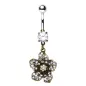Piercing nombril plaqué or fleur antique Piercing nombril plaqué or fleur antique