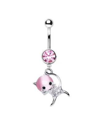 Piercing nombril chaton pierre oeil de chat