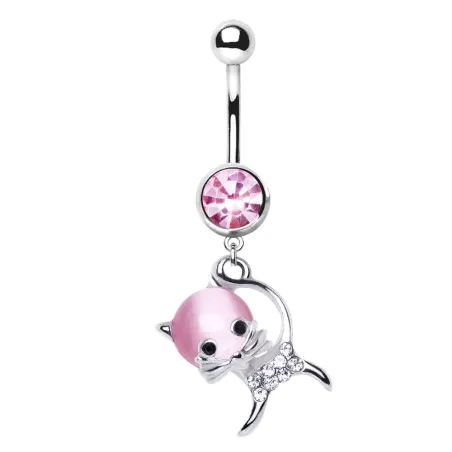Piercing nombril chaton pierre oeil de chat