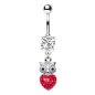 Piercing nombril hibou coeur rouge Piercing nombril hibou coeur rouge