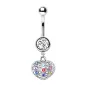 Piercing nombril coeur multicolore Piercing nombril coeur multicolore