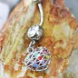Piercing nombril coeur multicolore Piercing nombril coeur multicolore