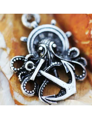 Piercing nombril gothique pieuvre ancre