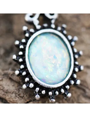 Piercing nombril pendentif antique opale