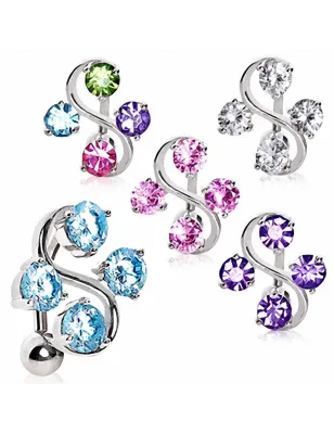 Piercing nombril pierre en forme de coeur