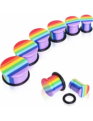 Piercing plug acrylique rainbow