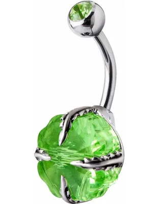 Piercing nombril Crystal Evolution Swarovski trèfle