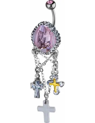 Piercing nombril Crystal Evolution Swarovski Croix