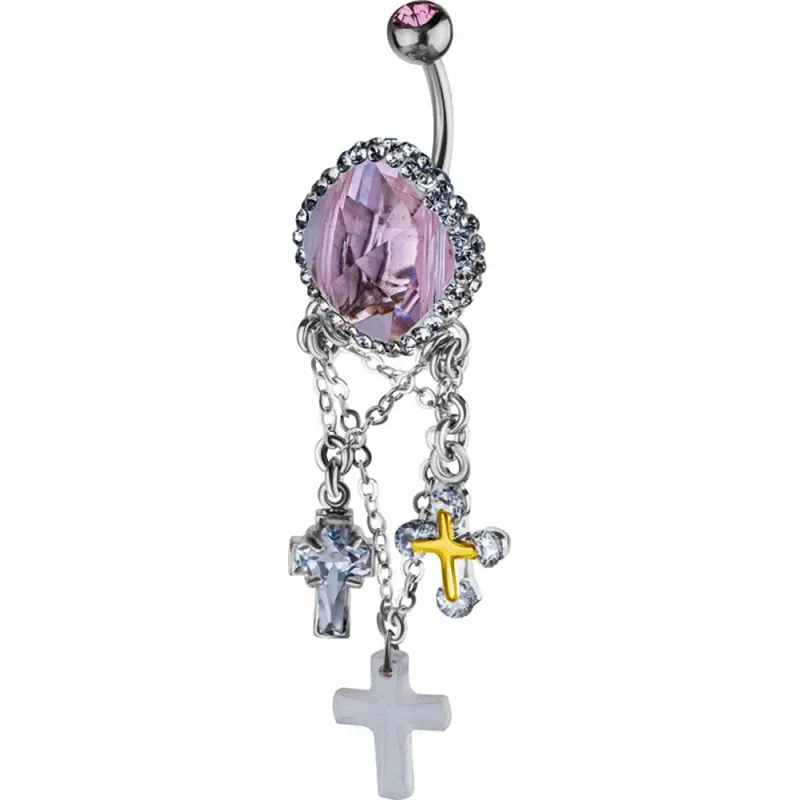 Piercing nombril Crystal Evolution Swarovski Croix