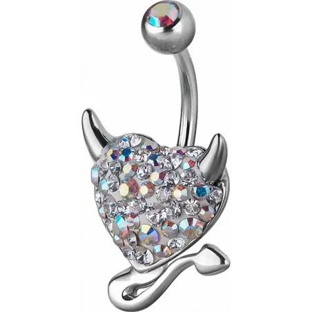 Piercing nombril Crystal Evolution Swarovski Coeur endiablé