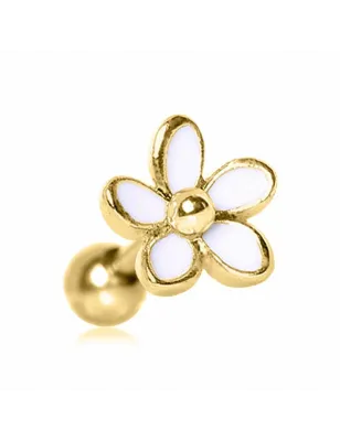 Piercing cartilage hélix plaqué or marguerite