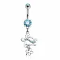 Piercing nombril tortue et fleur hawaienne