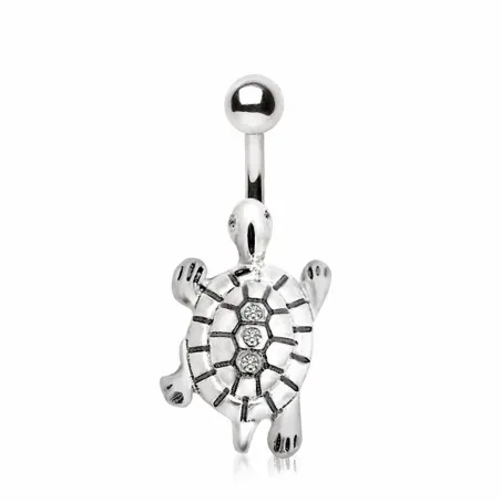 Piercing nombril tortue en acier chirurgical