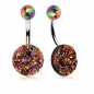 Piercing nombril cristaux bruts