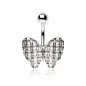 Piercing nombril papillon quadrillage