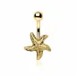 Piercing nombril plaqué or étoile de mer