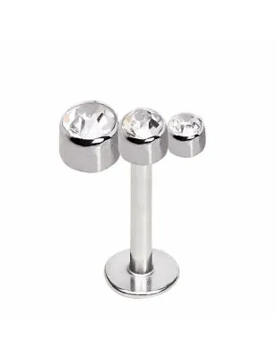 Piercing Labret trois gemmes
