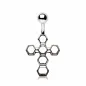 Piercing nombril croix géométrique en acier chirurgical