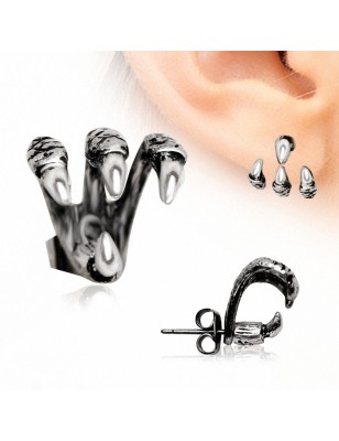 Piercing lobe d'oreille trident griffe