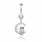 Piercing nombril croissant de lune hibou