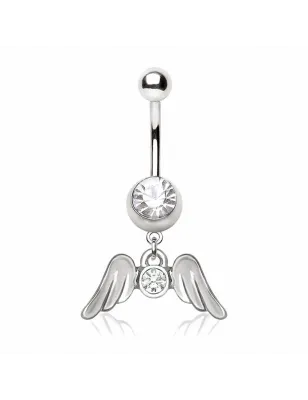 Piercing nombril pendentif ailes d'ange