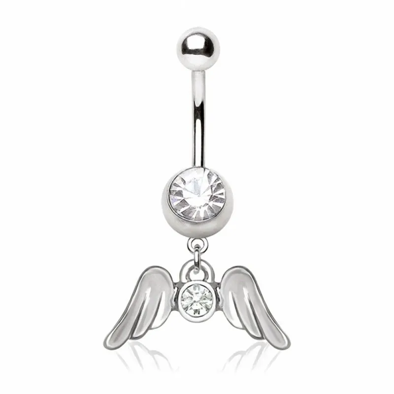 Piercing nombril pendentif ailes d'ange
