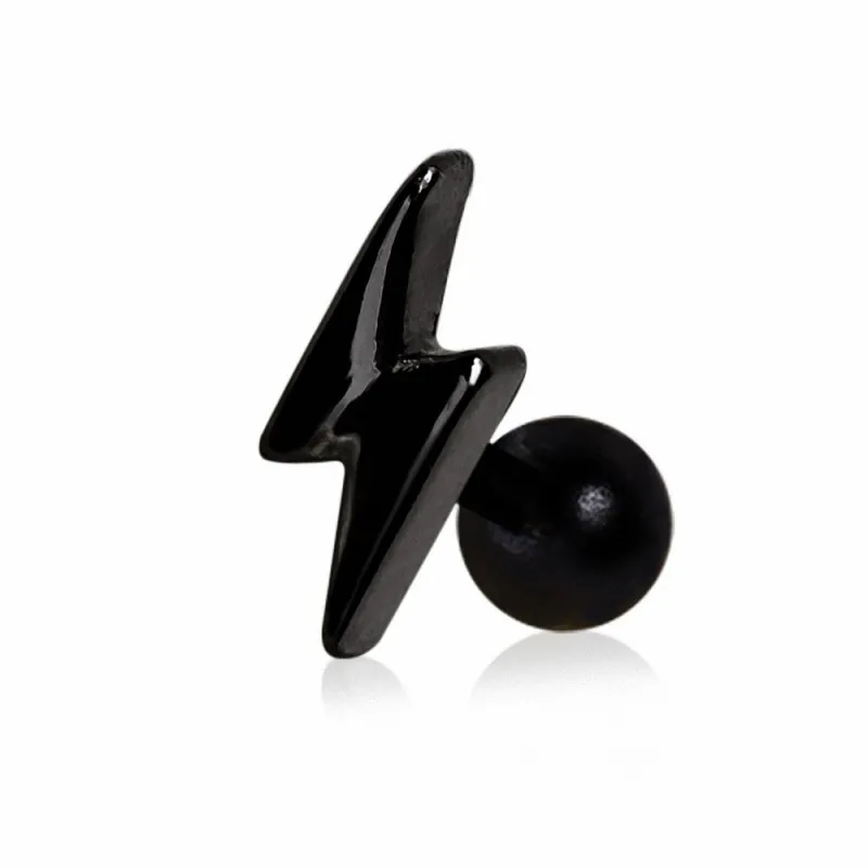 Piercing hélix cartilage éclair noir