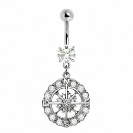 Piercing nombril boussole nautique
