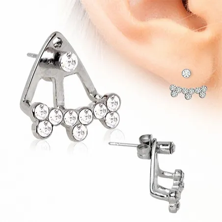 Piercing lobe d'oreille trident multi gemmes