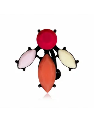 Piercing nombril inversé acier noir contemporain