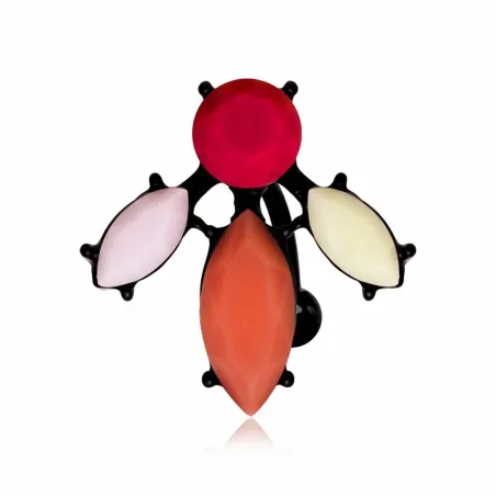 Piercing nombril inversé acier noir contemporain