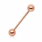 Piercing langue en acier plaqué or rose
