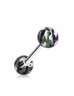 Piercing Langue Boules Acrylique Camouflage