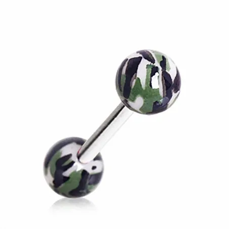 Piercing Langue Boules Acrylique Camouflage