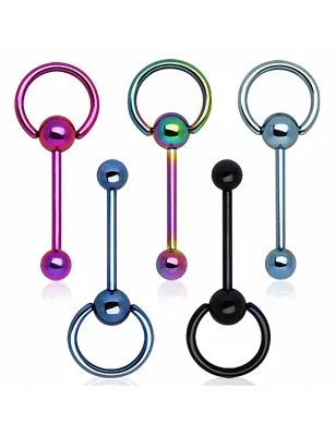 Piercing langue esclave acier PVD