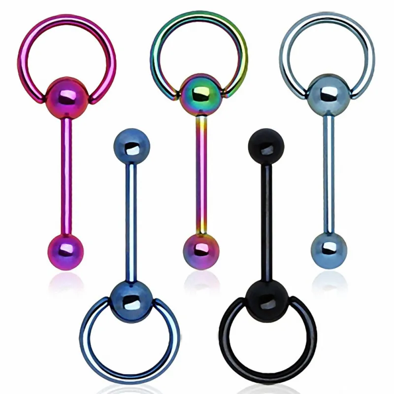 Piercing langue esclave acier PVD