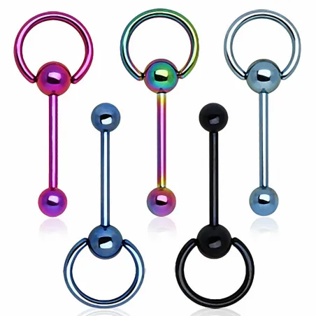 Piercing langue esclave acier PVD