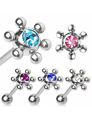Piercing langue acier multi billes