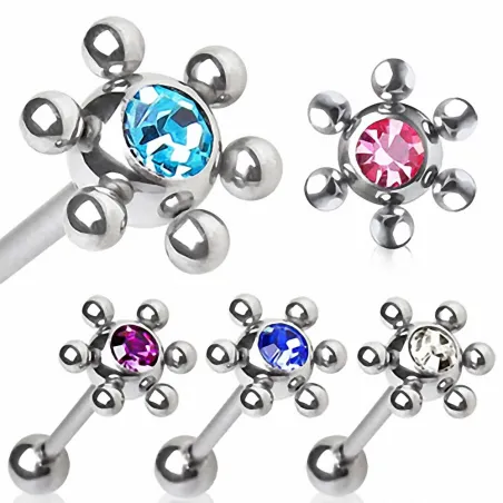 Piercing langue acier multi billes