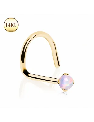 Piercing nez Or 14 Carats Opalite