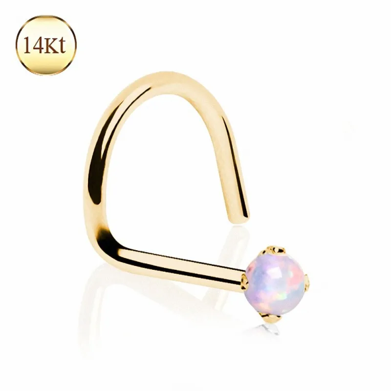 Piercing nez Or 14 Carats Opalite
