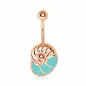 Piercing nombril plaqué or rose coquillage