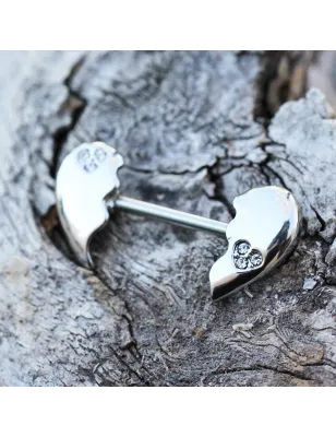 Piercing téton coeur brisé