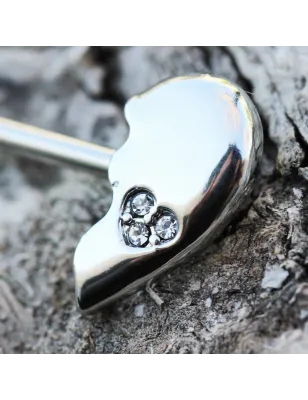 Piercing téton coeur brisé