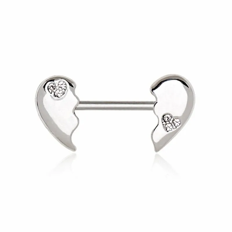 Piercing téton coeur brisé